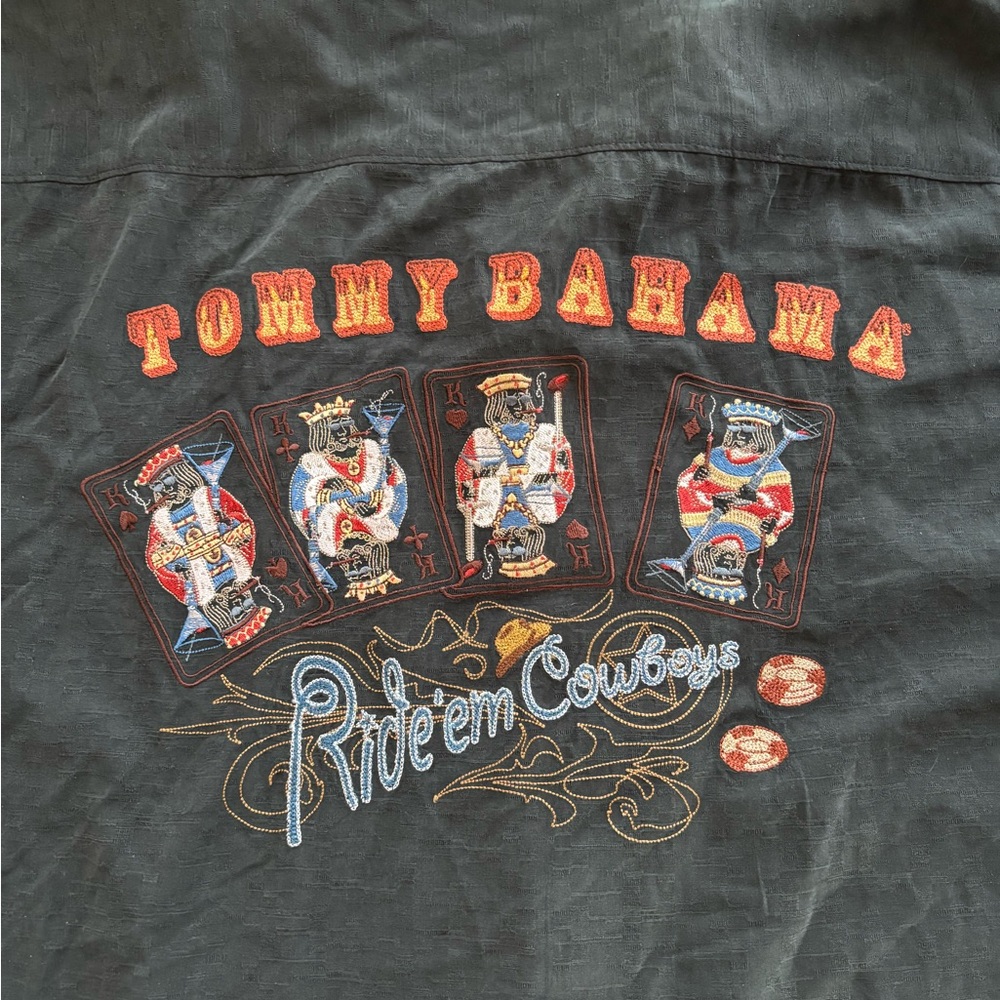 Tommy Bahama mens XXL silk shirt ride em cowboys